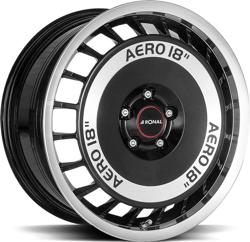 RONAL R50 AERO BLACK FRONT CUT 8x18 5/112 ET35 CB76