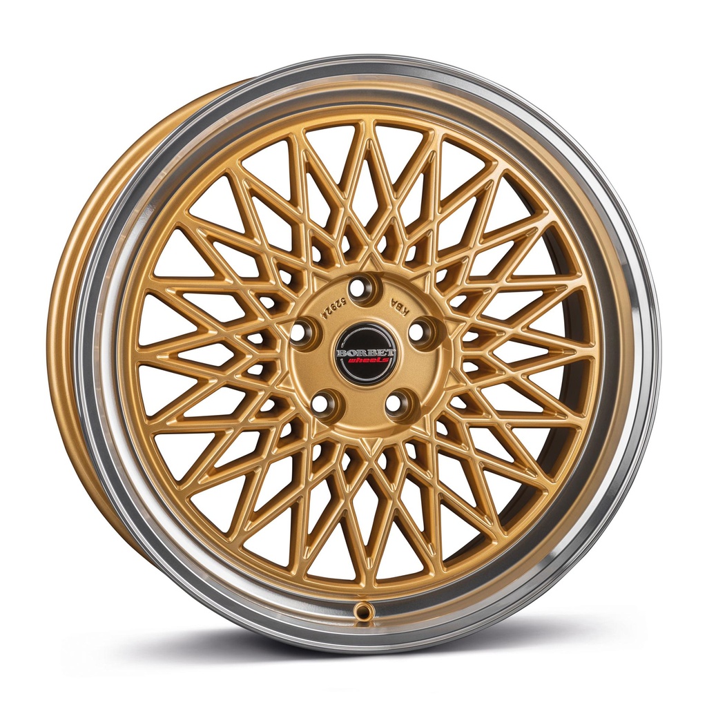BORBET B GOLD RIM POLISHED 8.5x19 5/114.3 ET40 CB72.5